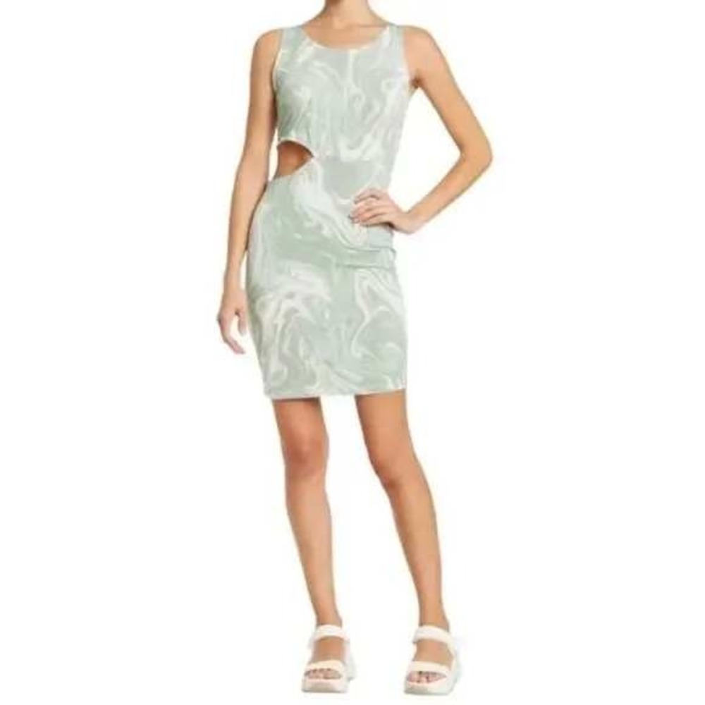 Dual‎ Nature Women's Small Green White Sleeveless Cut Out Night Out Dress NWT